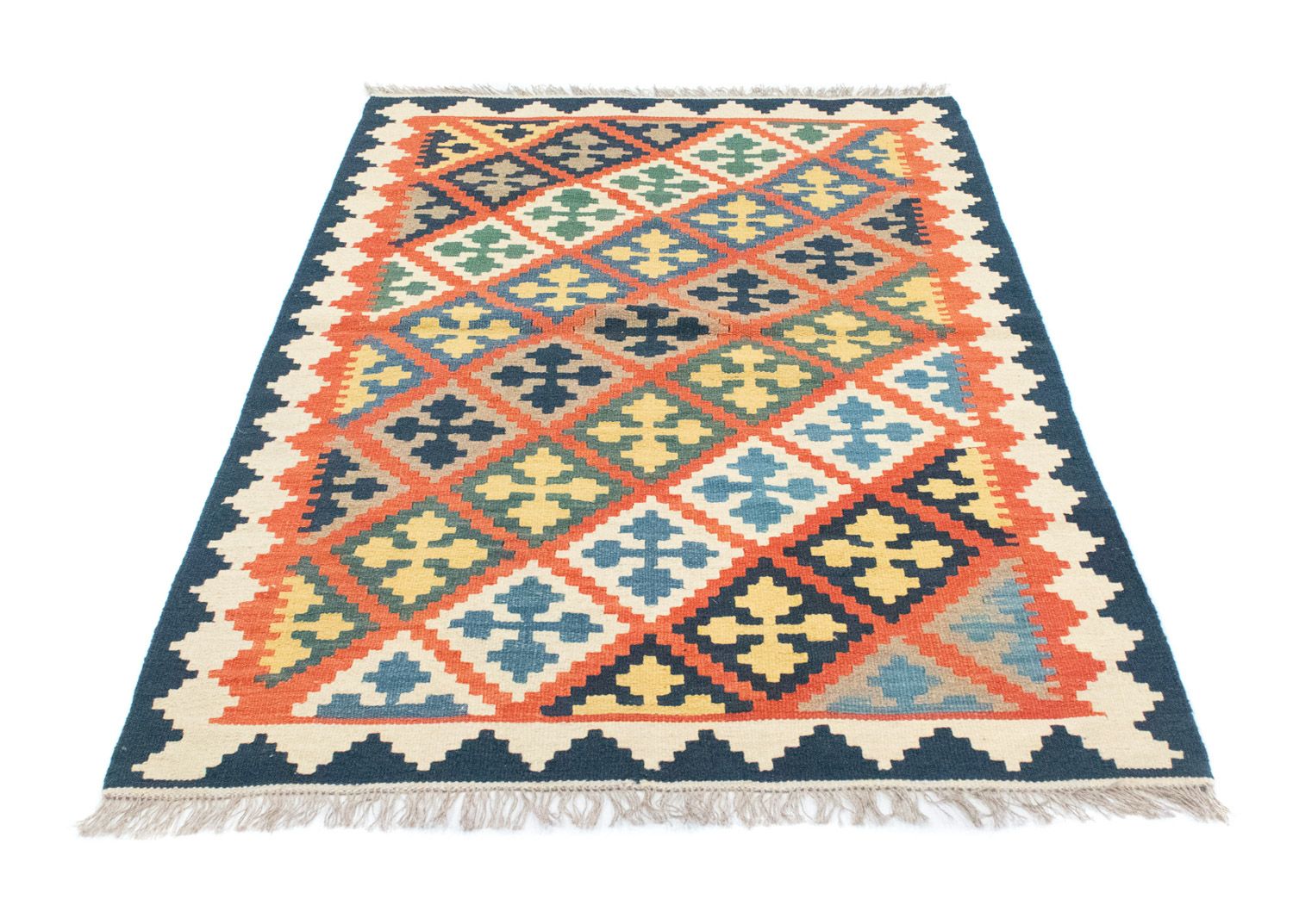 Kelim-tæppe - orientalsk - 186 x 119 cm - orange