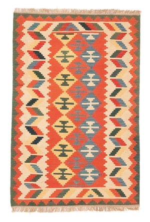 Kelim-tæppe - orientalsk - 184 x 120 cm - orange