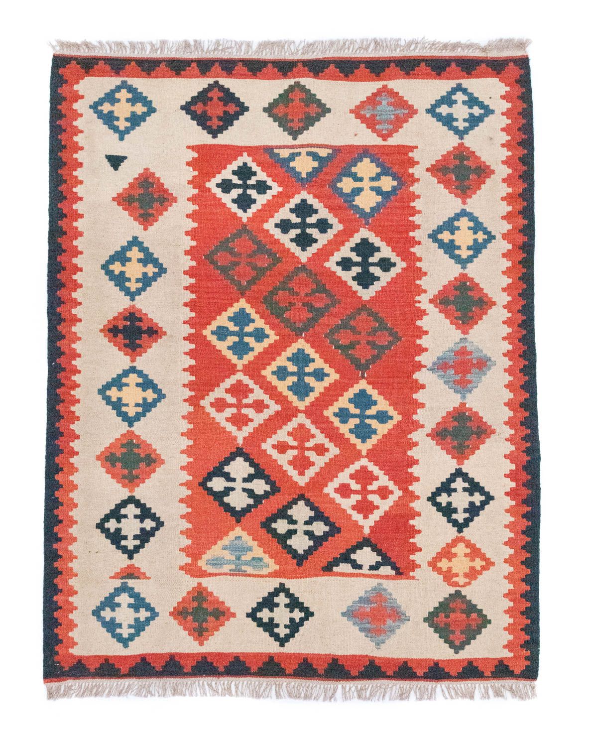 Kelim-tæppe - orientalsk - 167 x 130 cm - orange