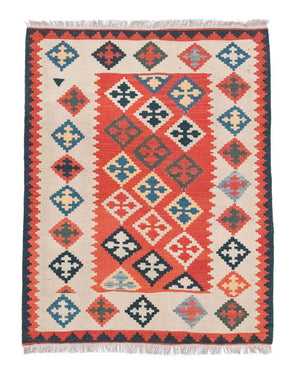 Kelim-tæppe - orientalsk - 167 x 130 cm - orange