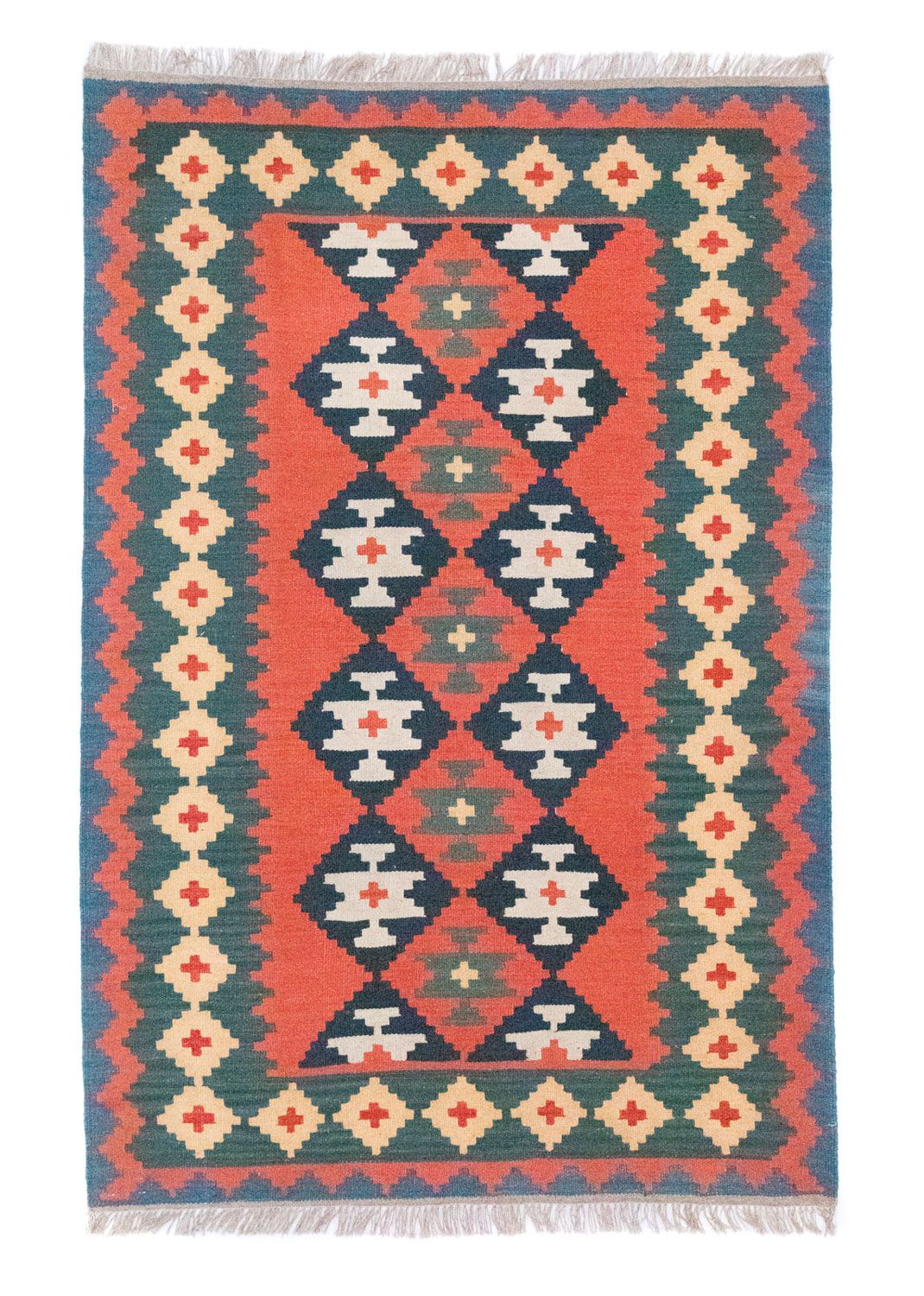 Kelim-tæppe - orientalsk - 184 x 120 cm - orange