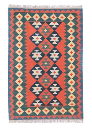 Kelim-tæppe - orientalsk - 184 x 120 cm - orange