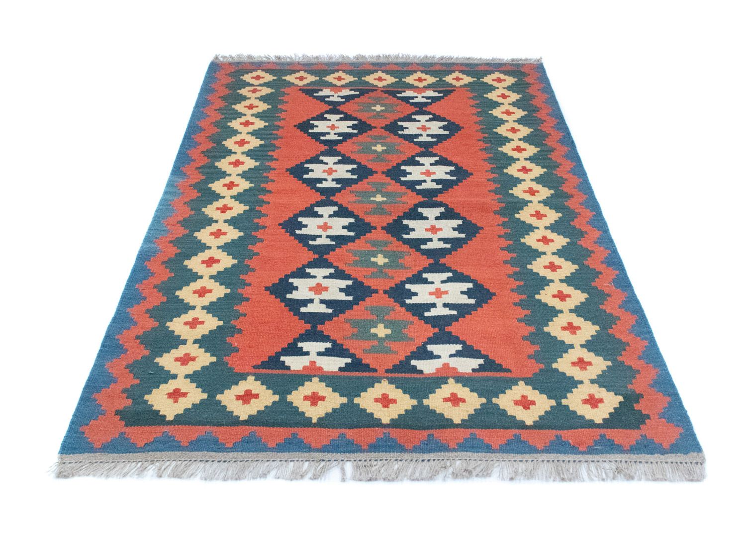 Kelim-tæppe - orientalsk - 184 x 120 cm - orange