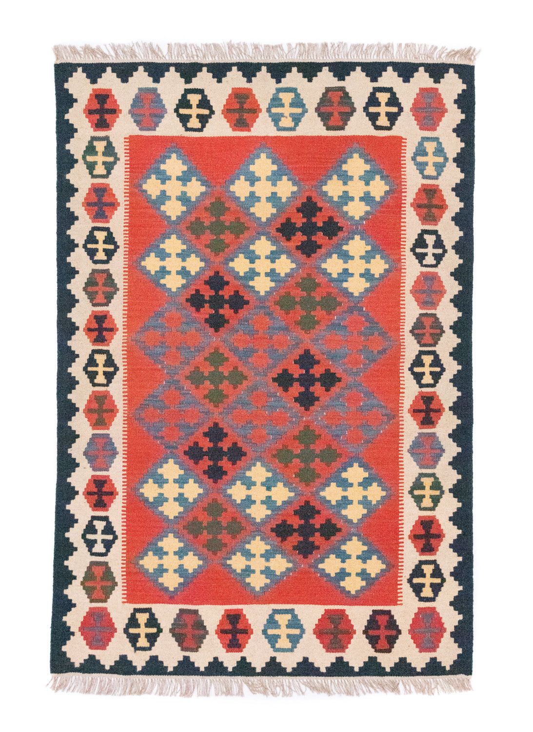 Kelim-tæppe - orientalsk - 180 x 120 cm - orange