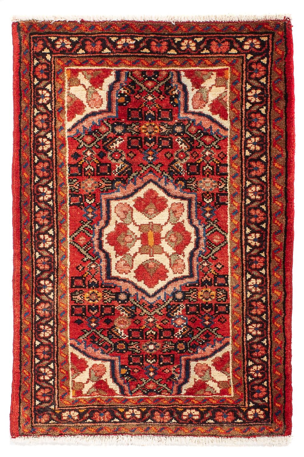 Persisk tæppe - Nomadisk - 98 x 64 cm - mørkerød
