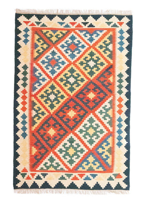 Kelim-tæppe - orientalsk - 180 x 120 cm - orange