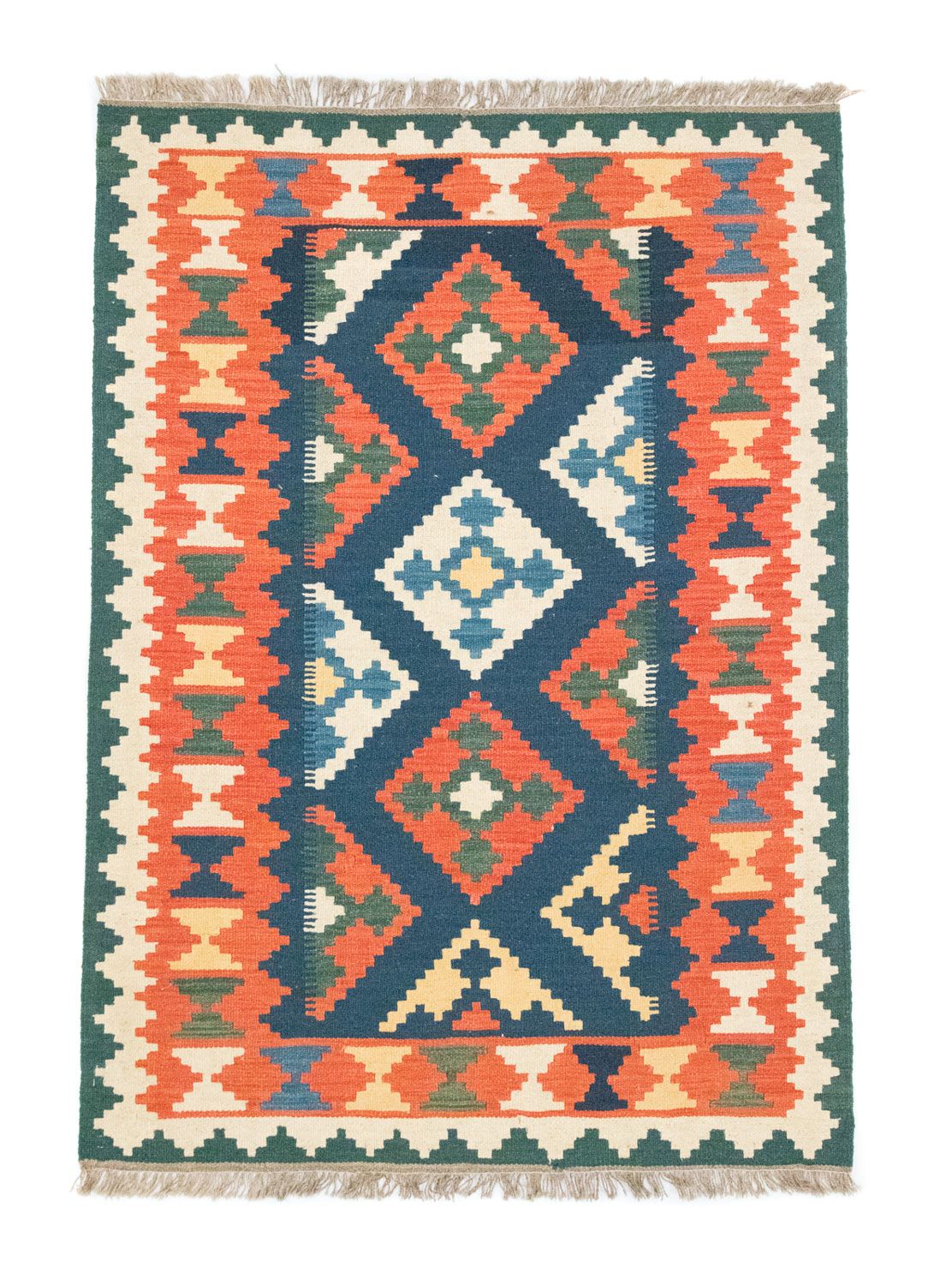 Kelim-tæppe - orientalsk - 182 x 130 cm - orange