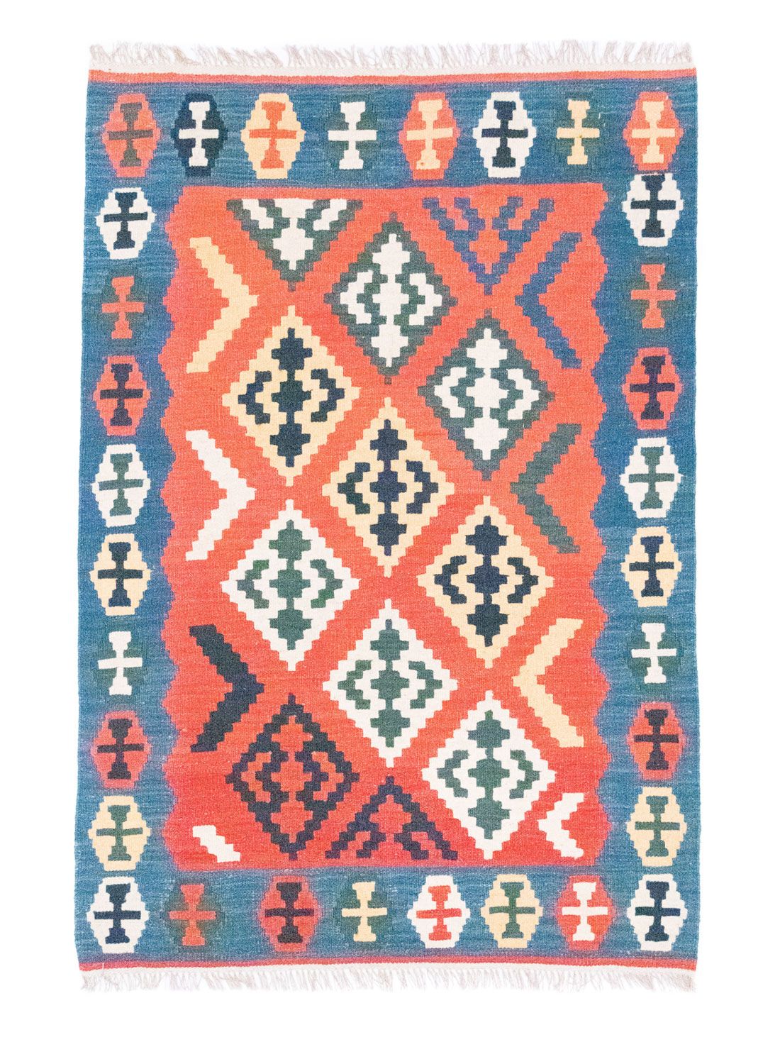 Kelim-tæppe - orientalsk - 181 x 126 cm - orange