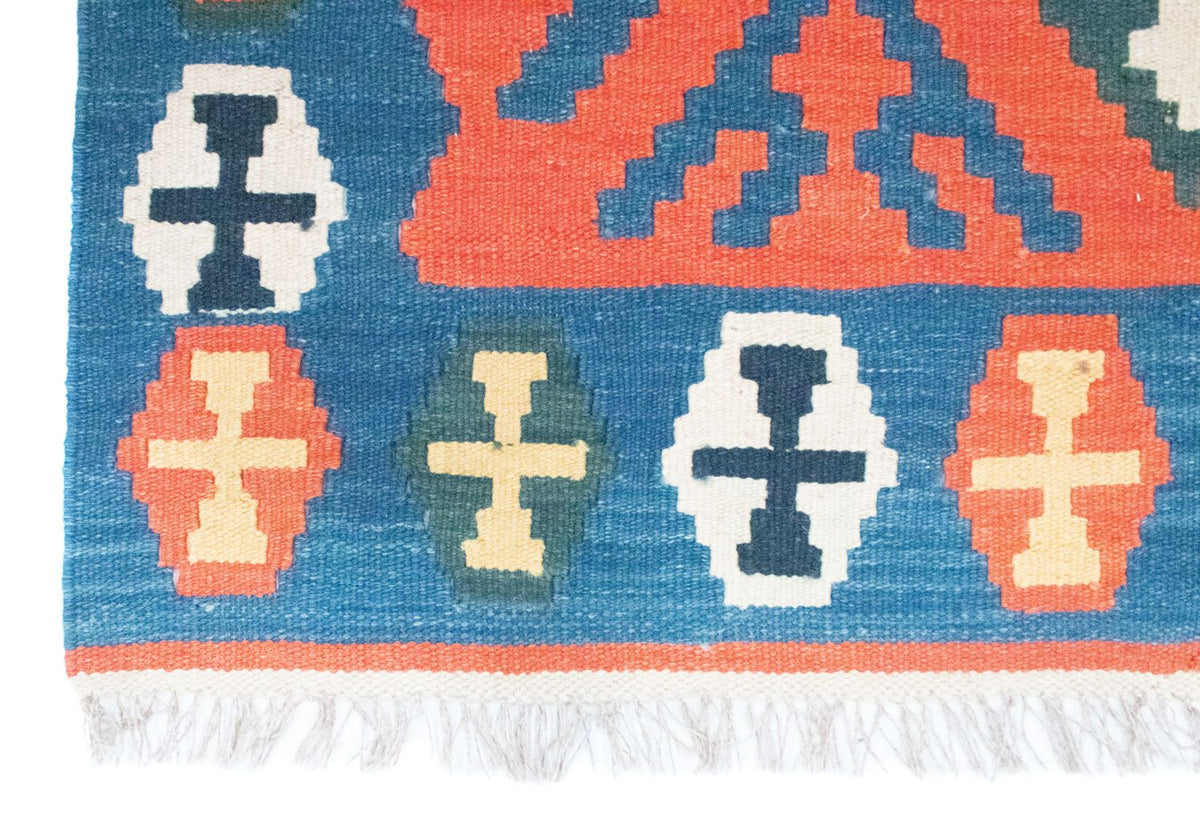 Kelim-tæppe - orientalsk - 181 x 126 cm - orange