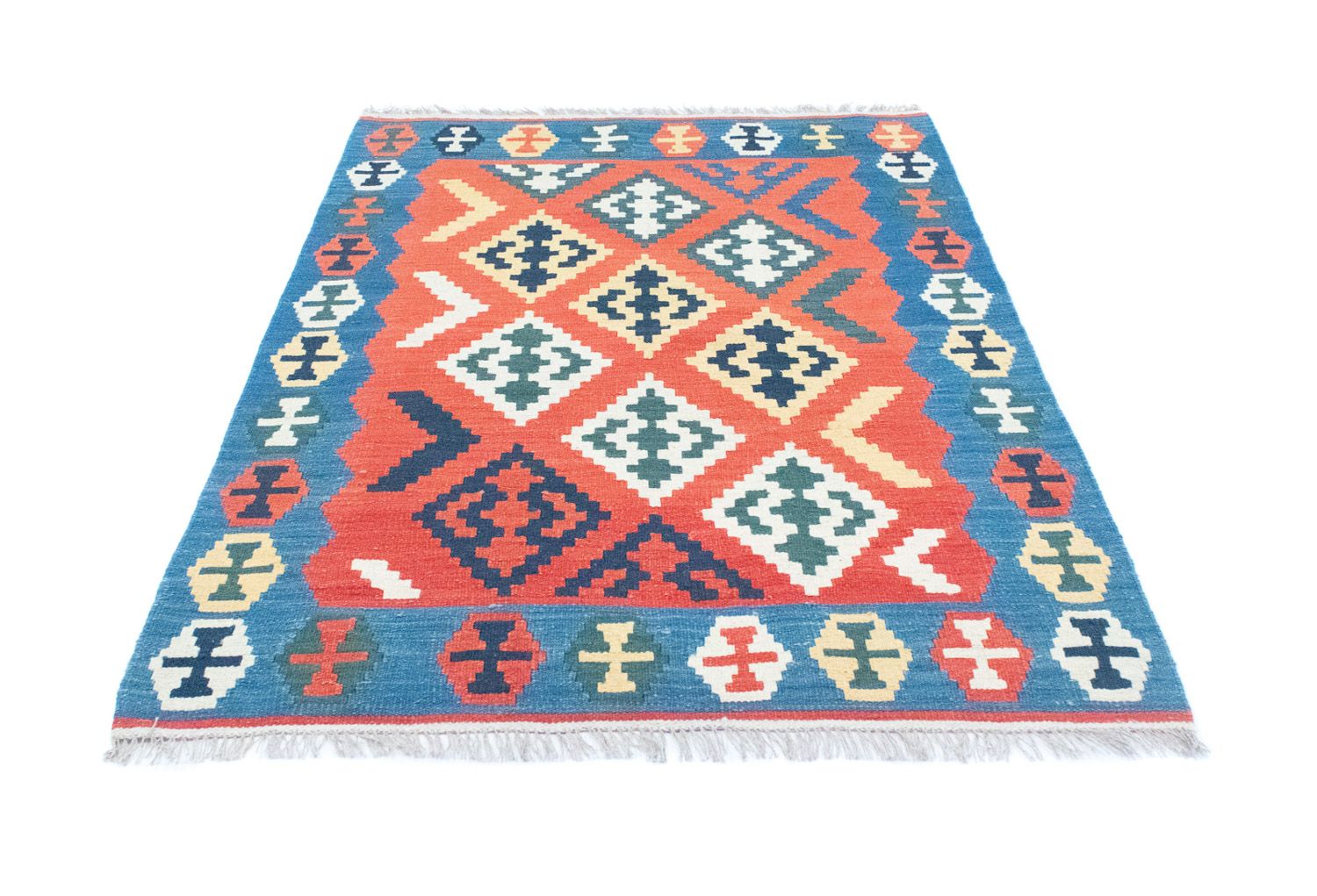 Kelim-tæppe - orientalsk - 181 x 126 cm - orange
