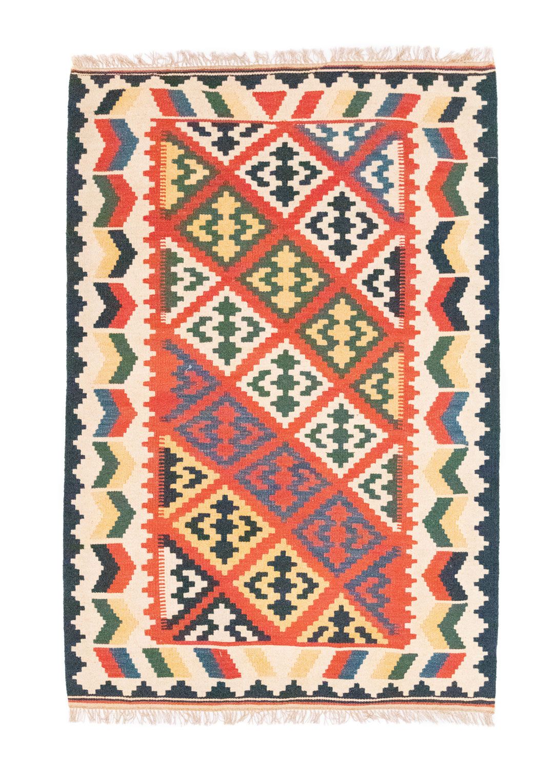 Kelim-tæppe - orientalsk - 185 x 125 cm - orange