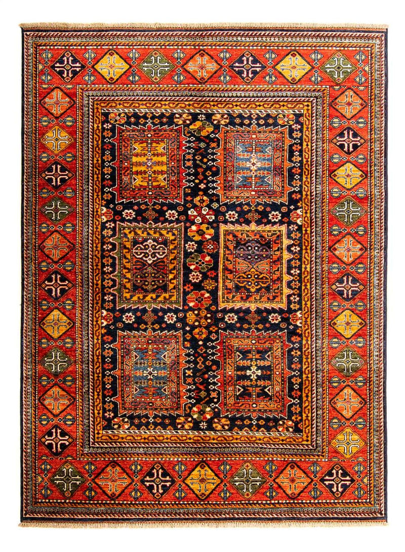 Afghansk tæppe - 244 x 170 cm - mørkeblå