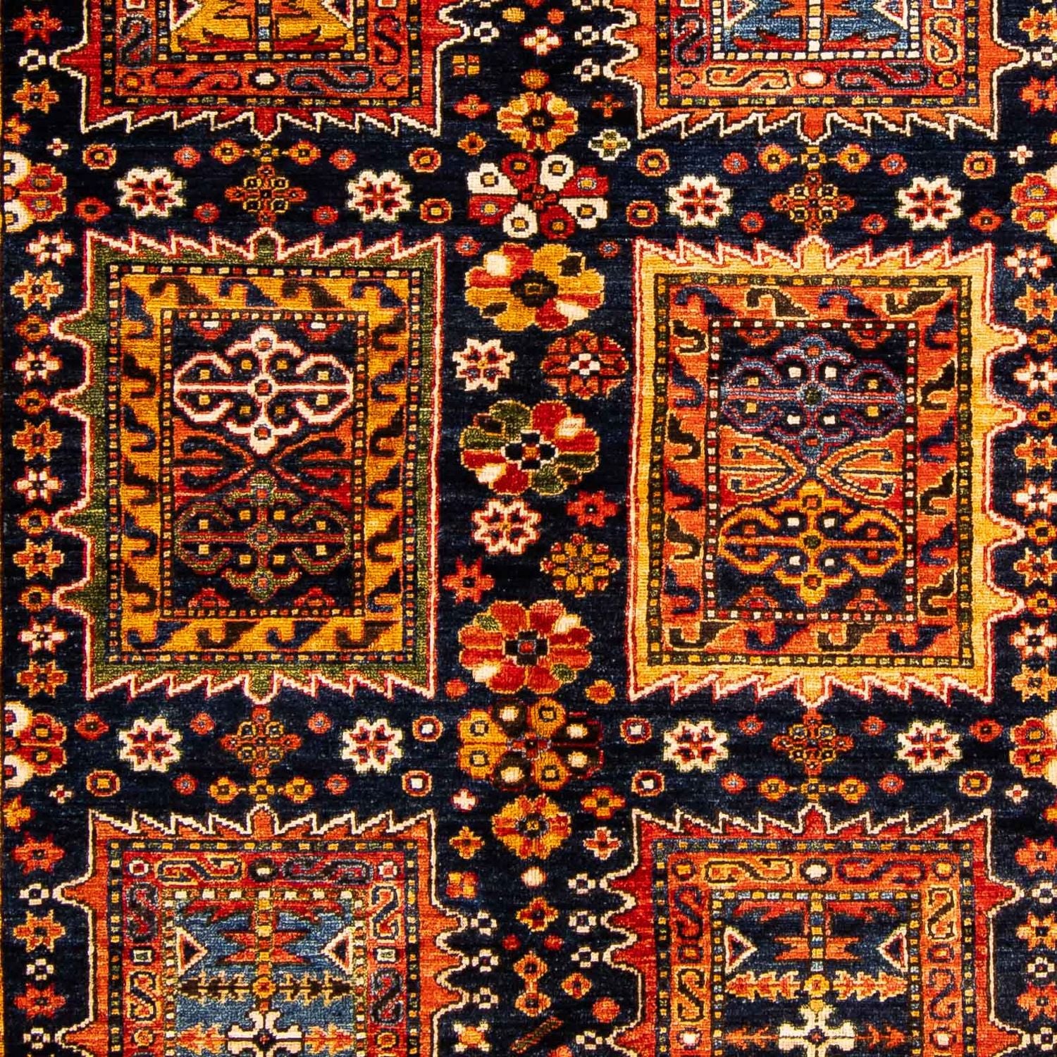 Afghansk tæppe - 244 x 170 cm - mørkeblå
