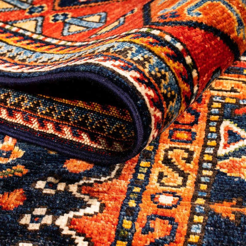Afghansk tæppe - 244 x 170 cm - mørkeblå