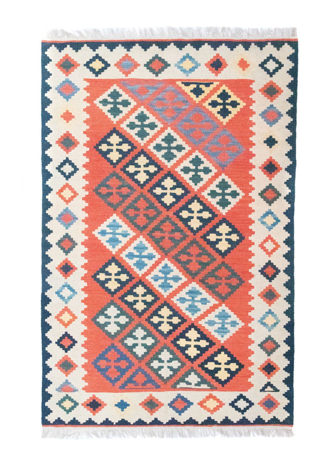 Kelim-tæppe - orientalsk - 186 x 120 cm - orange
