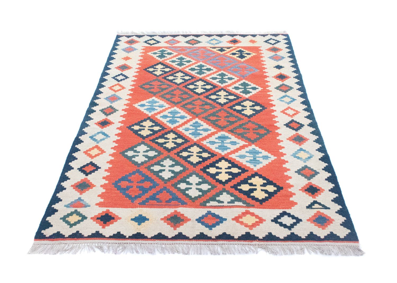 Kelim-tæppe - orientalsk - 186 x 120 cm - orange