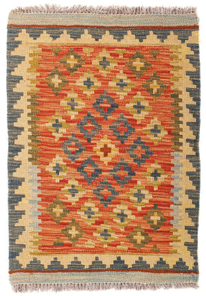Kelim-tæppe - orientalsk - 90 x 60 cm - flerfarvet