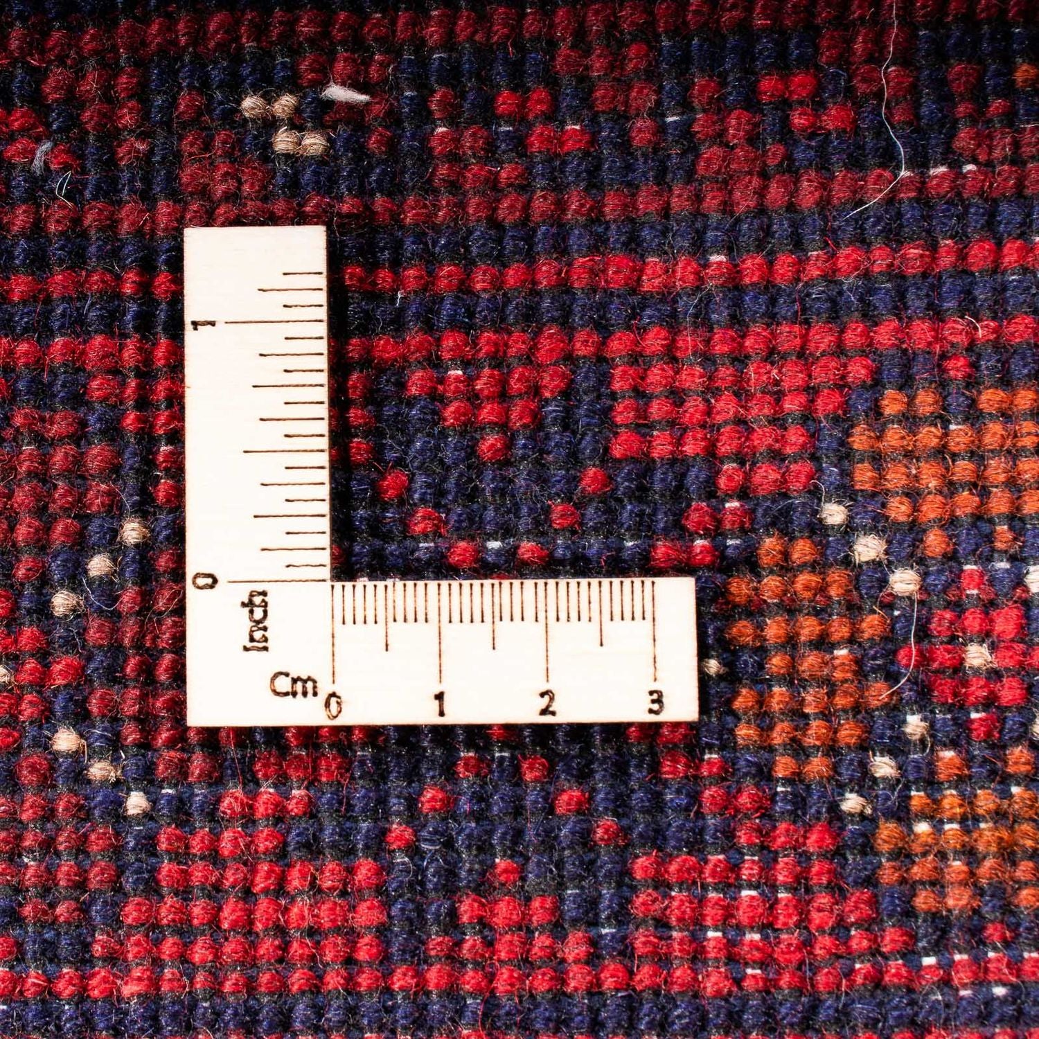 Afghansk tæppe - Kunduz - 192 x 128 cm - mørkerød