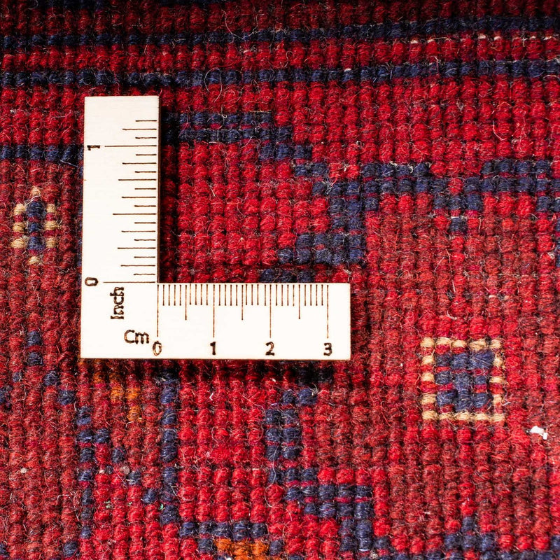 Afghansk tæppe - Kunduz - 219 x 126 cm - mørkerød