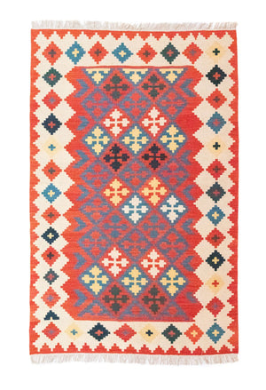 Kelim-tæppe - orientalsk - 183 x 120 cm - orange