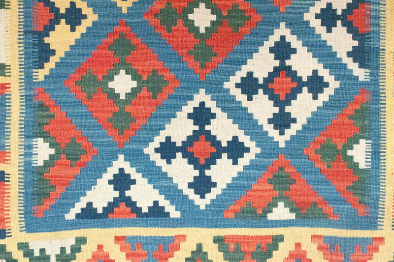 Kelim-tæppe - orientalsk - 168 x 128 cm - blå
