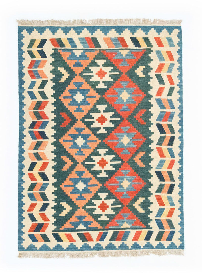 Kelim-tæppe - orientalsk - 177 x 130 cm - blå