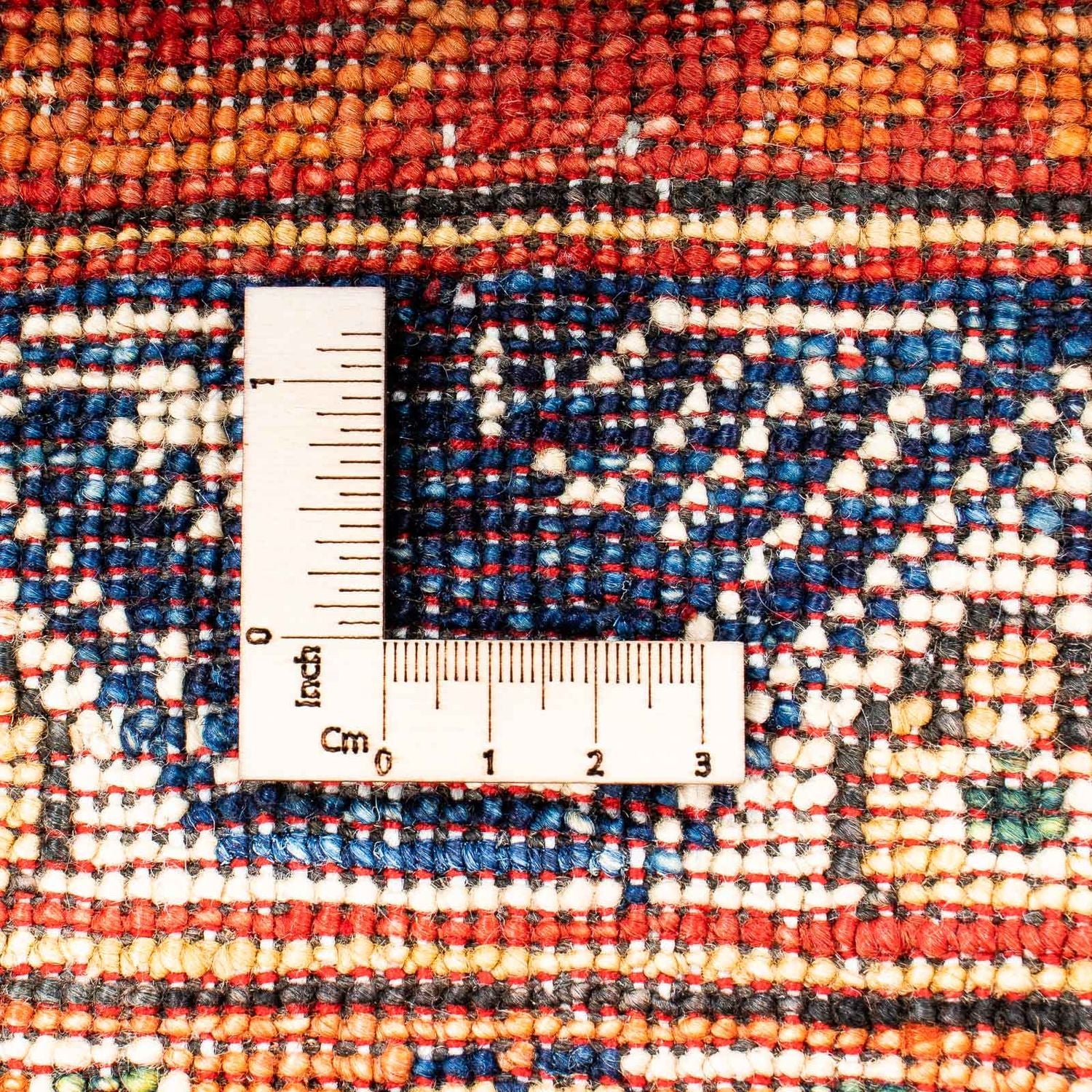 Afghansk tæppe - 185 x 122 cm - mørkeblå