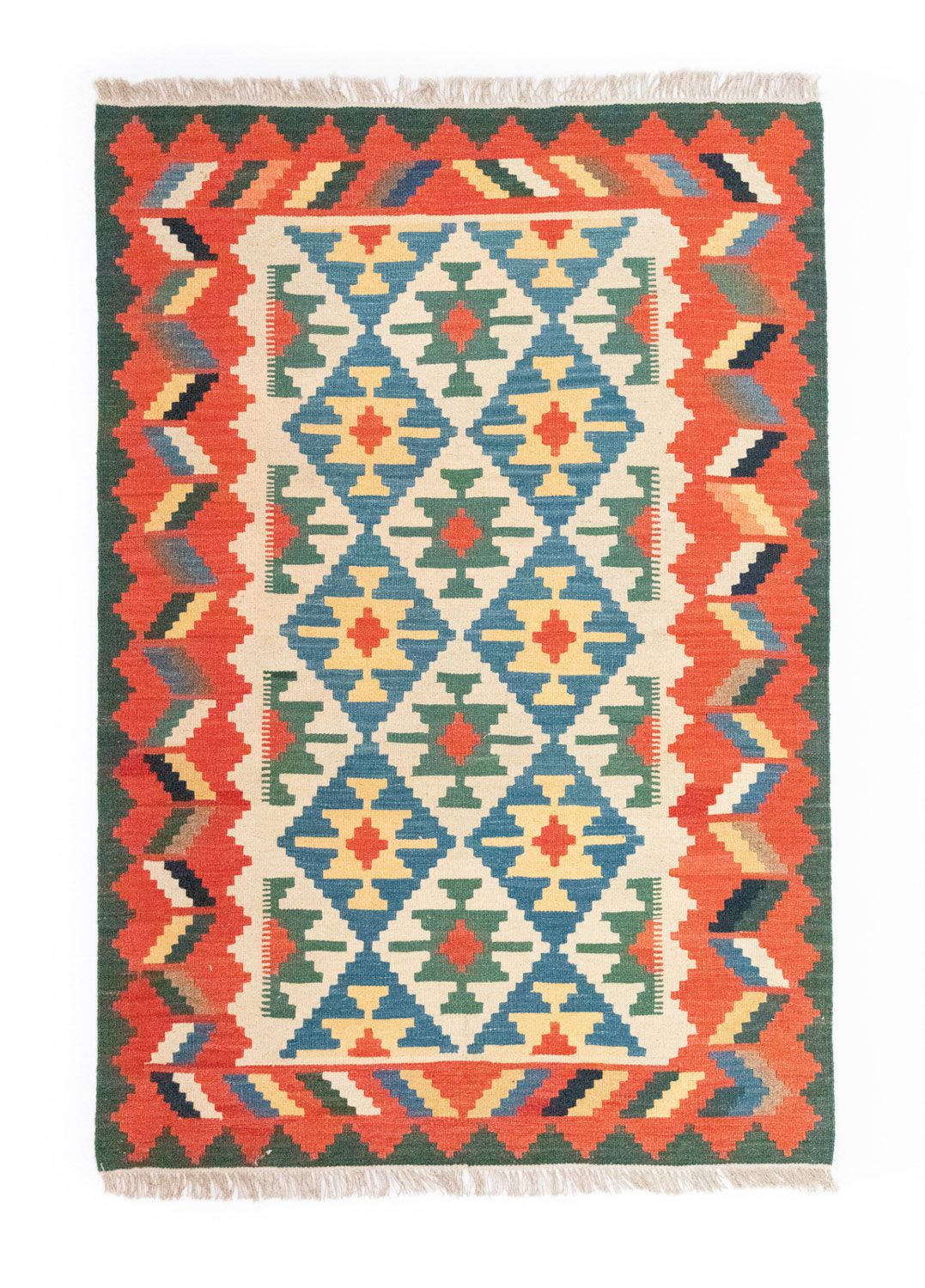 Kelim-tæppe - orientalsk - 180 x 123 cm - orange