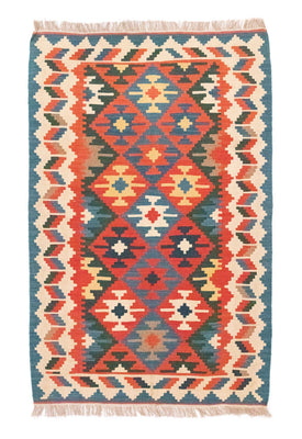 Kelim-tæppe - orientalsk - 185 x 119 cm - orange