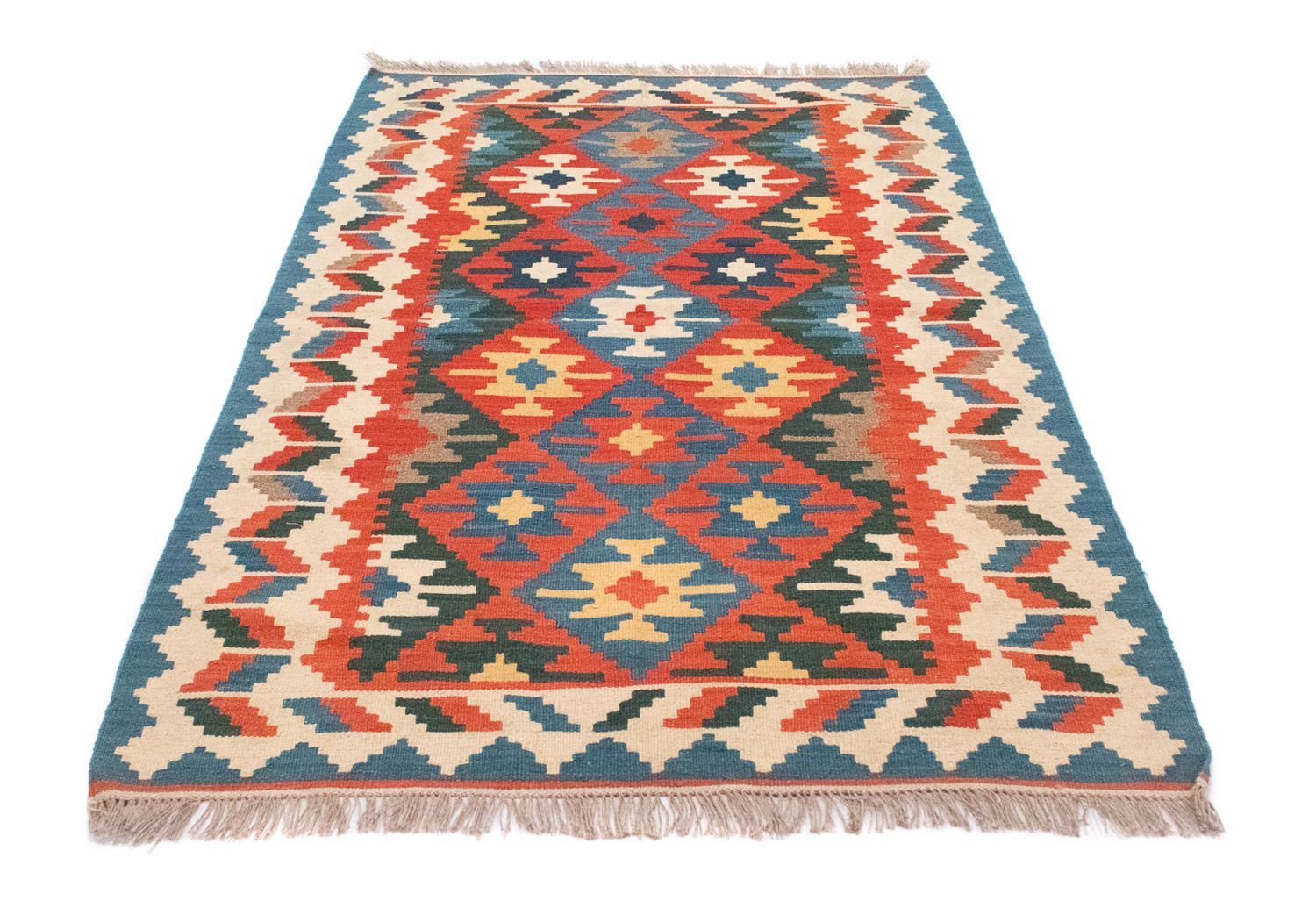 Kelim-tæppe - orientalsk - 185 x 119 cm - orange