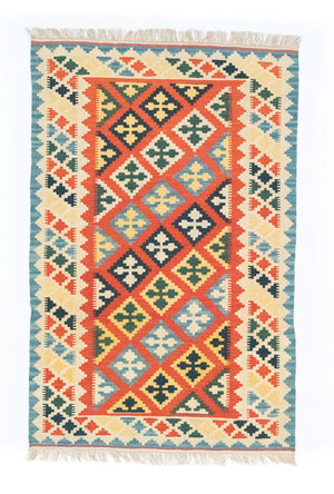 Kelim-tæppe - orientalsk - 184 x 118 cm - orange