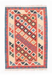 Kelim-tæppe - orientalsk - 150 x 100 cm - rød