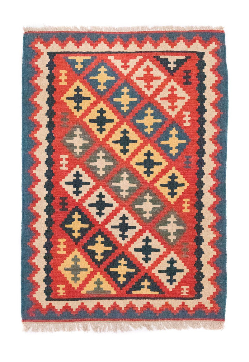 Kelim-tæppe - orientalsk - 150 x 102 cm - rød