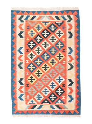 Kelim-tæppe - orientalsk - 152 x 99 cm - orange