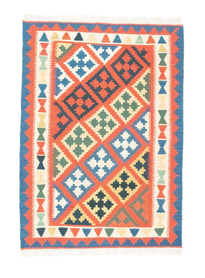 Kelim-tæppe - orientalsk - 148 x 106 cm - orange