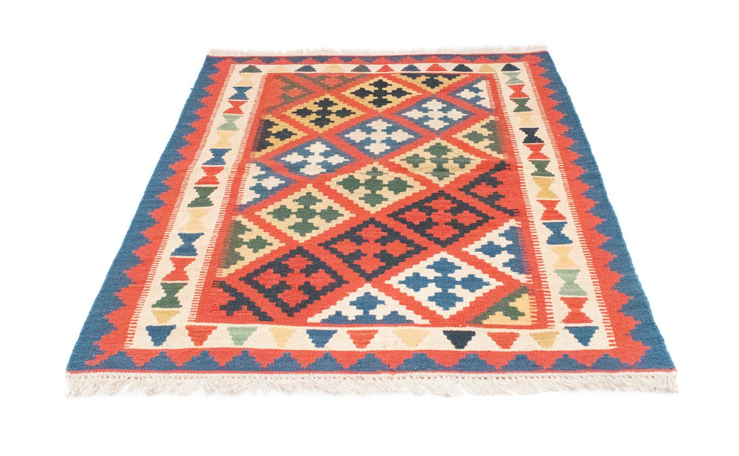 Kelim-tæppe - orientalsk - 148 x 106 cm - orange