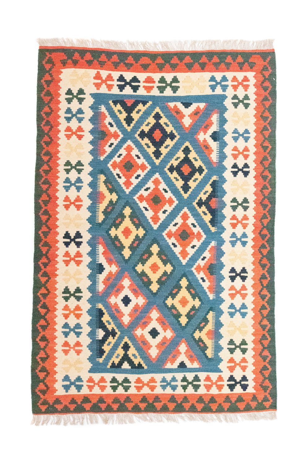 Kelim-tæppe - orientalsk - 153 x 100 cm - blå