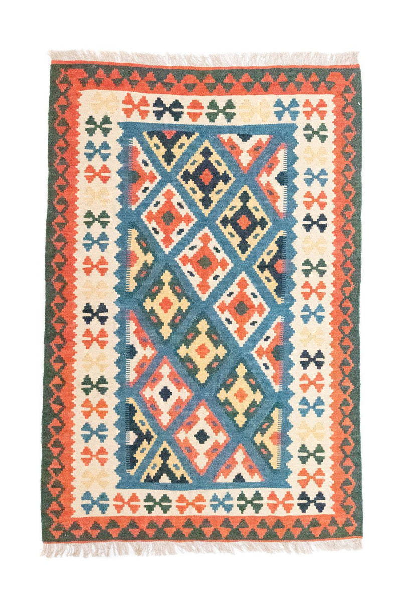 Kelim-tæppe - orientalsk - 153 x 100 cm - blå