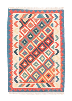 Kelim-tæppe - orientalsk - 151 x 102 cm - blå