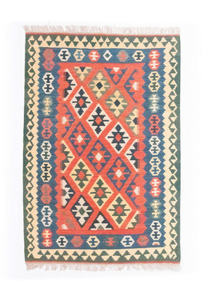 Kelim-tæppe - orientalsk - 158 x 105 cm - orange