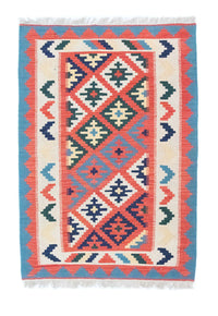 Kelim-tæppe - orientalsk - 146 x 102 cm - orange