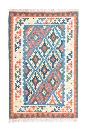 Kelim-tæppe - orientalsk - 154 x 103 cm - blå