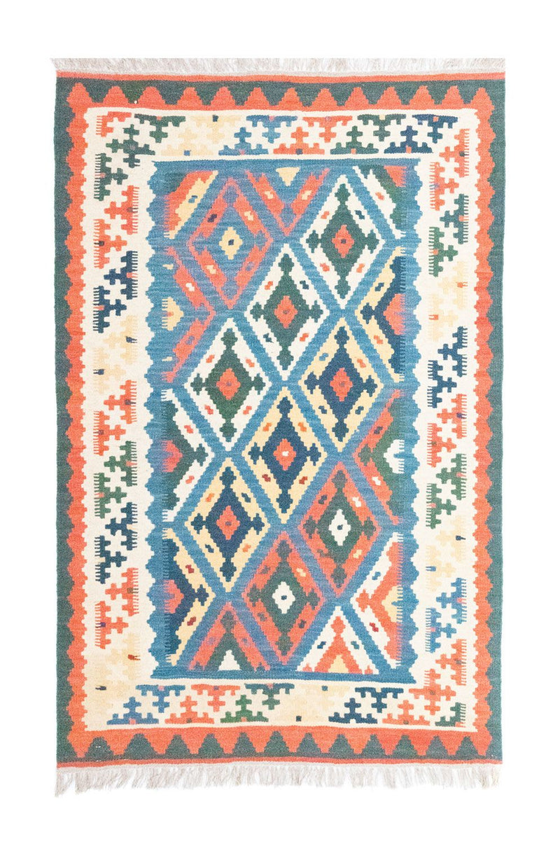 Kelim-tæppe - orientalsk - 154 x 103 cm - blå