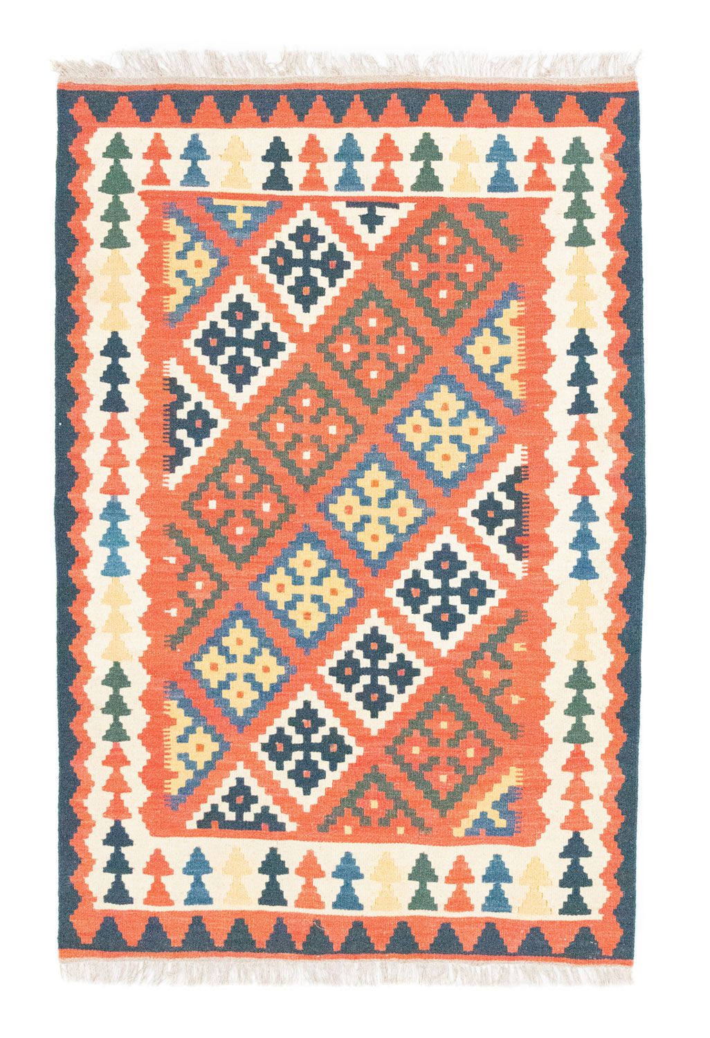 Kelim-tæppe - orientalsk - 154 x 101 cm - orange