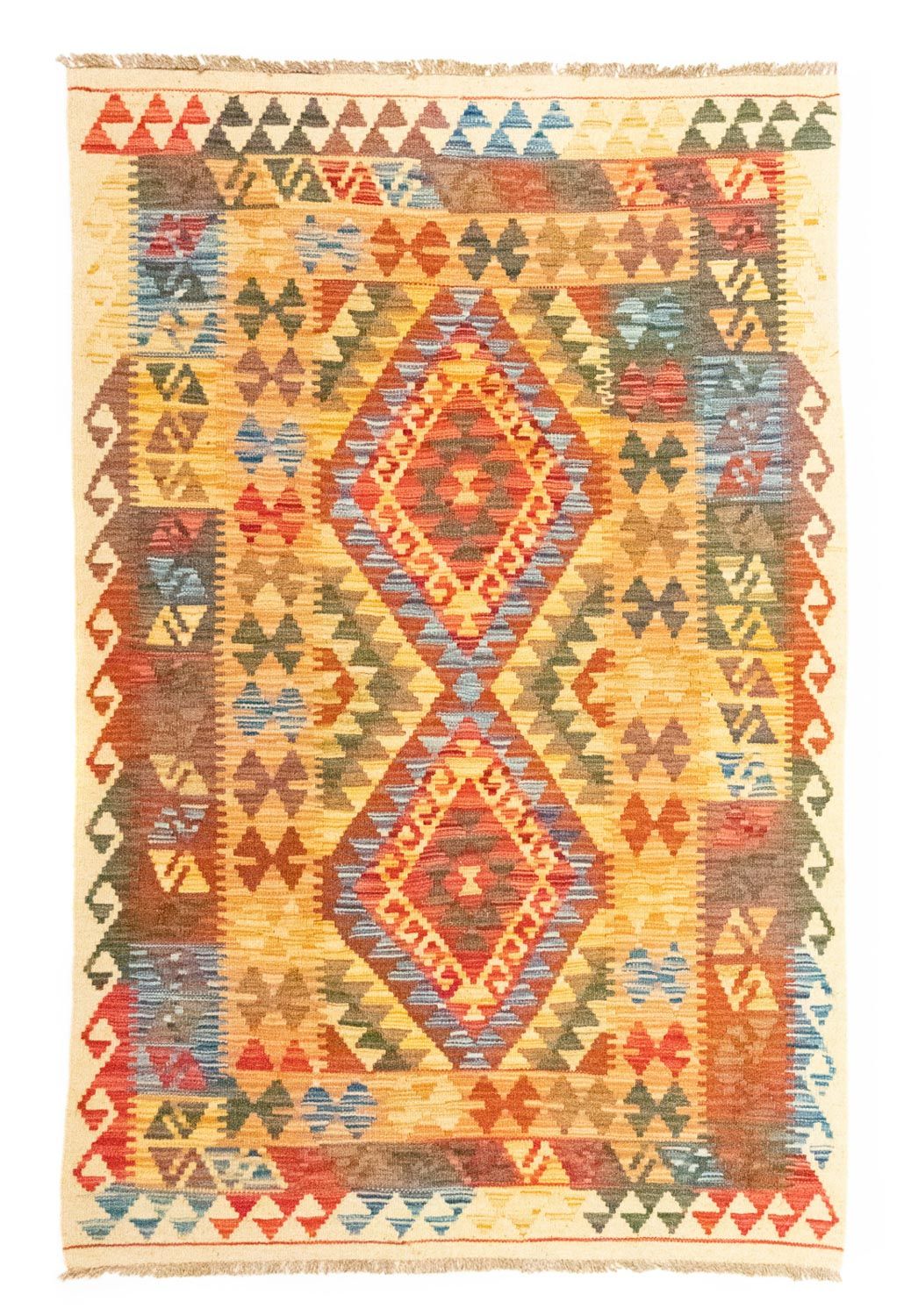 Kelim-tæppe - orientalsk - 154 x 99 cm - flerfarvet