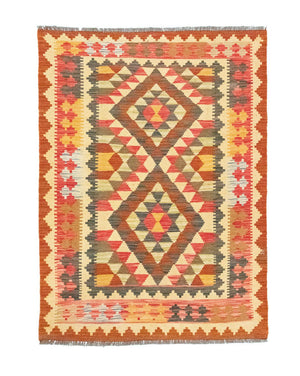 Kelim-tæppe - orientalsk - 146 x 99 cm - orange