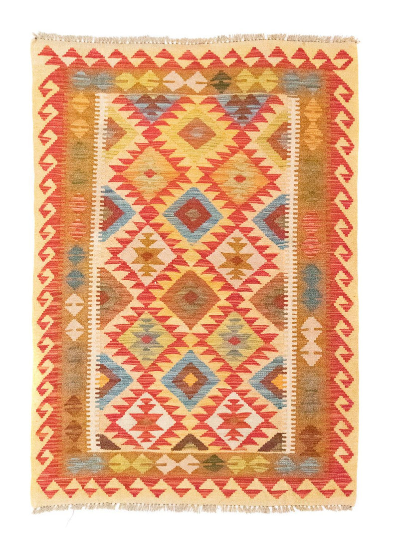 Kelim-tæppe - orientalsk - 147 x 105 cm - orange