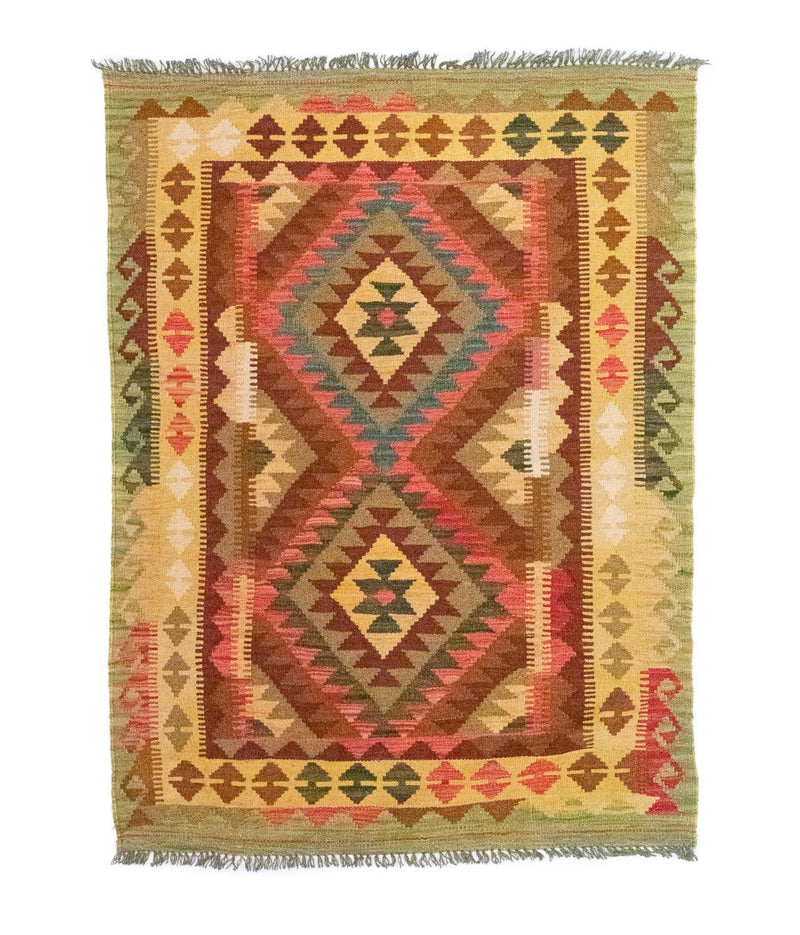 Kelim-tæppe - orientalsk - 156 x 105 cm - grøn