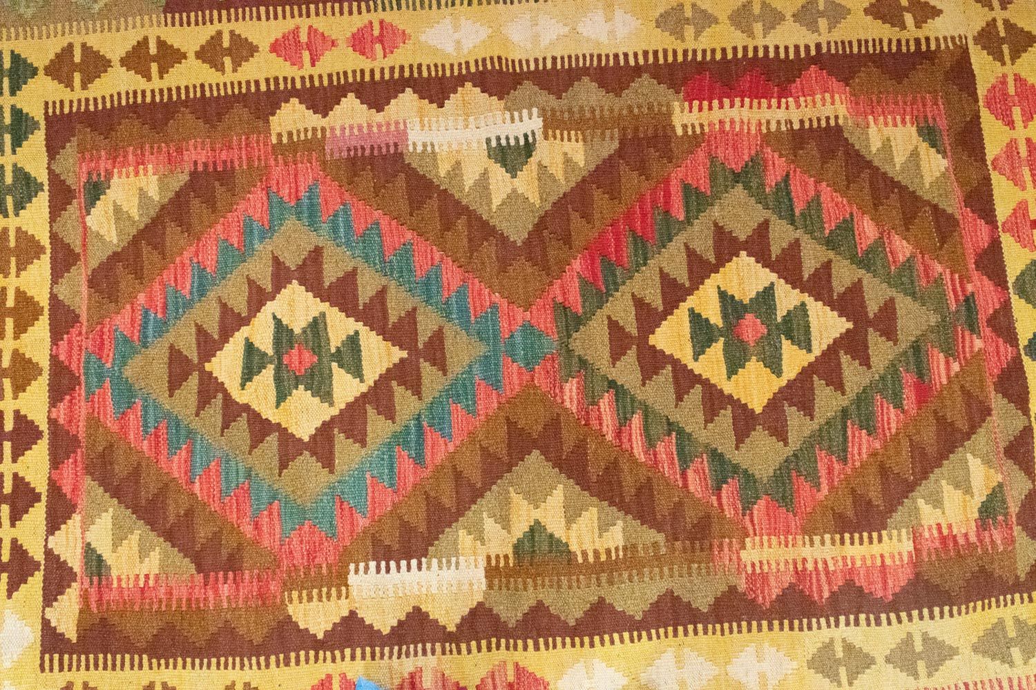 Kelim-tæppe - orientalsk - 156 x 105 cm - grøn
