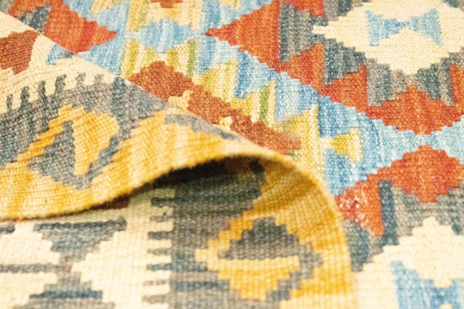 Kelim-tæppe - orientalsk - 156 x 108 cm - beige